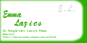 emma lazics business card